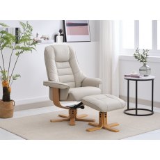 Celine Swivel Recliner + Free Footstool In Mushroom Celine Swivel Recliner + Free Footstool In Mushroom