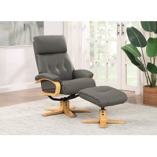 Kember Swivel Recliner + Free Footstool In Charcoal Kember Swivel Recliner + Free Footstool In Charcoal