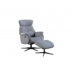 Faversham Swivel Recliner + Free Footstool In Pale Blue Fabric Faversham Swivel Recliner + Free Footstool In Pale Blue Fabric