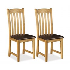Abingdon Vertical Slat Dining Chair With PU Seat (Set Of 2) Abingdon Vertical Slat Dining Chair With PU Seat (Set Of 2)