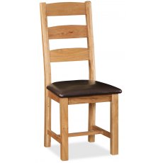 Abingdon Slatted Dining Chair With PU Leather Seat (Set Of 2) Abingdon Slatted Dining Chair With PU Leather Seat (Set Of 2)
