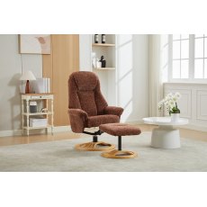 Norden Recliner Chair + Free Footstool in Lisbon Copper Fabric Norden Recliner Chair + Free Footstool in Lisbon Copper Fabric