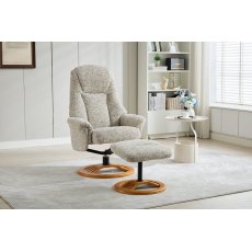 Norden Recliner Chair + Free Footstool in Lisbon Light Grey Fabric Norden Recliner Chair + Free Footstool in Lisbon Light Grey Fabric