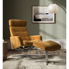 Netherbury Swivel Recliner Chair + Free Footstool In Fabric Netherbury Swivel Recliner Chair + Free Footstool In Fabric