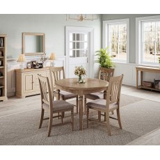 Braunton Oak Round Extending Dining Table