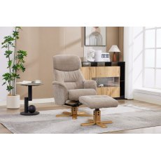 Felicia Swivel Recliner + FREE Footstool In Sand Fabric Felicia Swivel Recliner + FREE Footstool In Sand Fabric