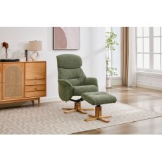 Felicia Swivel Recliner + FREE Footstool In Green Fabric Felicia Swivel Recliner + FREE Footstool In Green Fabric