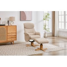 Felicia Swivel Recliner + FREE Footstool In Beige Fabric Felicia Swivel Recliner + FREE Footstool In Beige Fabric