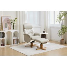 Felicia Swivel Recliner + FREE Footstool In Mushroom Felicia Swivel Recliner + FREE Footstool In Mushroom