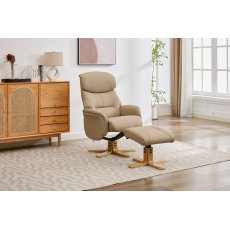 Felicia Swivel Recliner + FREE Footstool In Pebble Felicia Swivel Recliner + FREE Footstool In Pebble