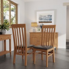 Bradfield Slat Back Chair With PU Seat (Set Of 2) Bradfield Slat Back Chair With PU Seat (Set Of 2)