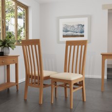 Bradfield Slat Back Chair With Fabric Seat (Set Of 2) Bradfield Slat Back Chair With Fabric Seat (Set Of 2)