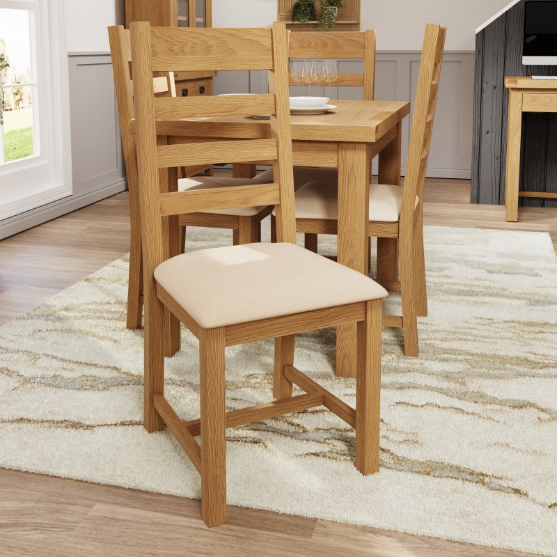 Cranleigh Ladder Back Chair With Fabric Seat (Set Of 2)