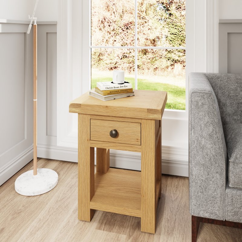 Wide shop end table