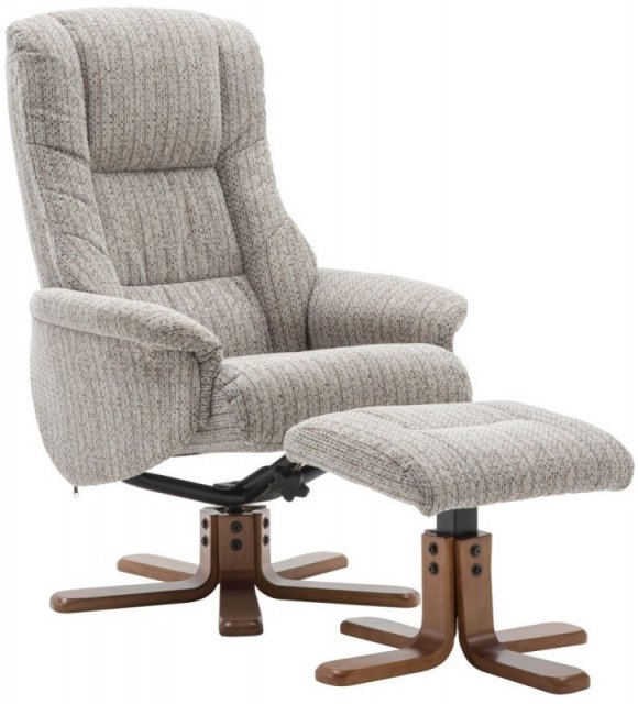 Piper Swiver Recliner With Free Footstool in Wheat