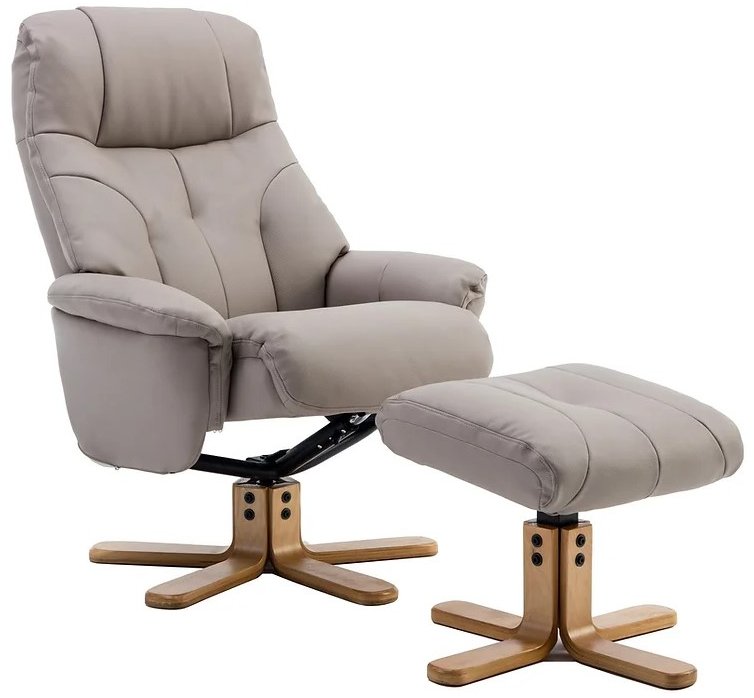 Bath Recliner Chair + Free Footstool in Pebble