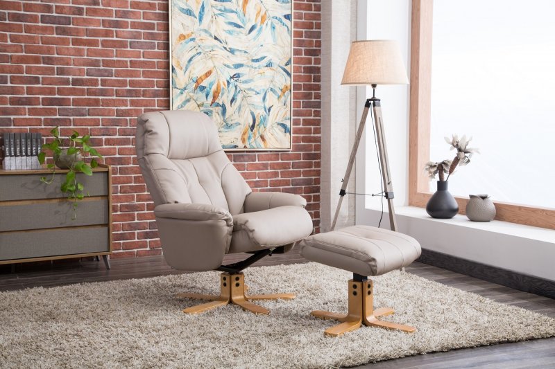 Bath Recliner Chair + Free Footstool in Pebble