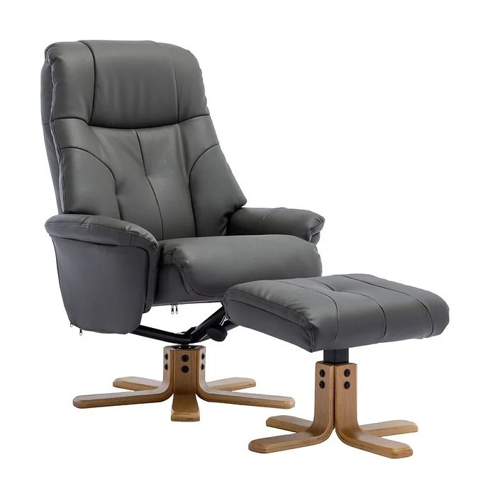 Bath Recliner Chair + Free Footstool in Cinder