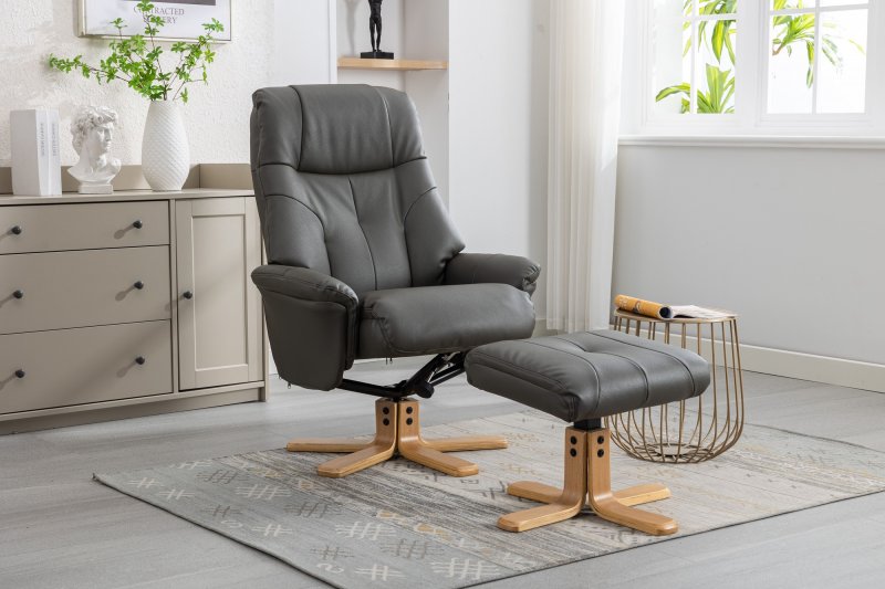 Bath Recliner Chair + Free Footstool in Cinder