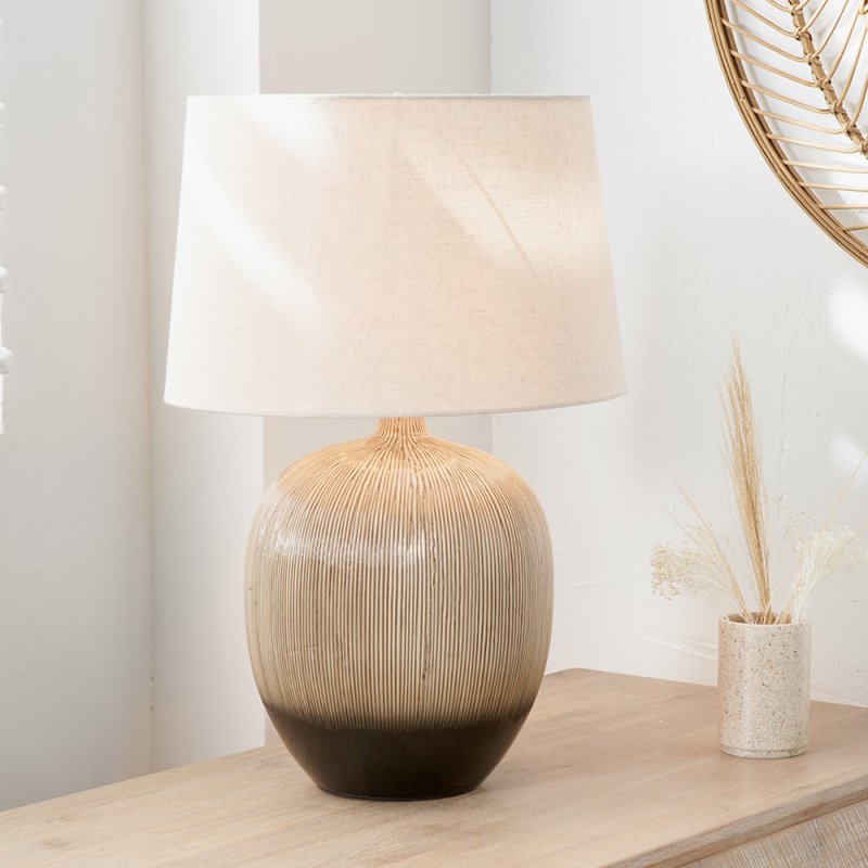 Greta Black Textured Ceramic Table Lamp