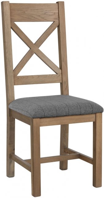 Selkirk Cross Back Dining Chair In Grey (Set Of 2)