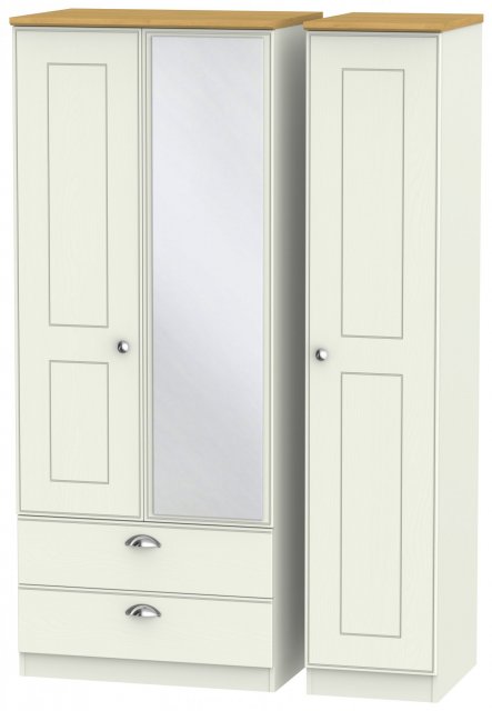 Carina Triple 2 Drawer Mirror Robe