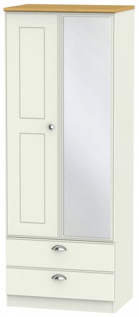 Carina Tall 2ft6in 2 Drawer Mirror Robe