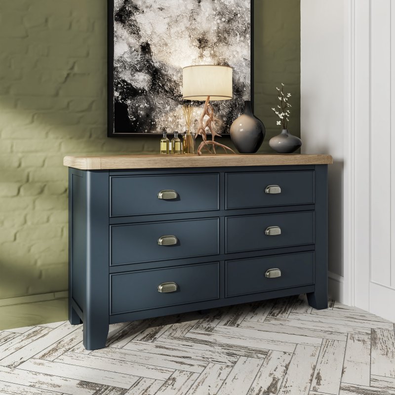 Selkirk Blue 6 Drawer Chest