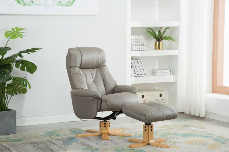 Bath Recliner Chair + Free Footstool in Grey