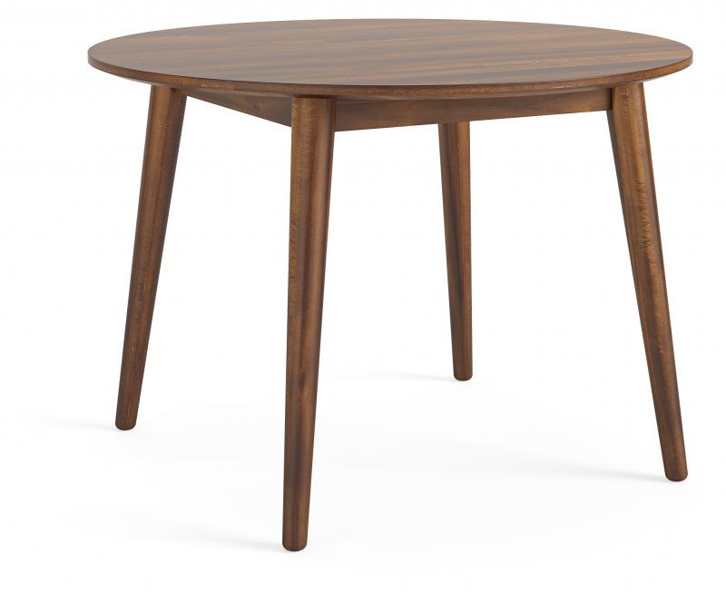 Dark walnut round shop dining table