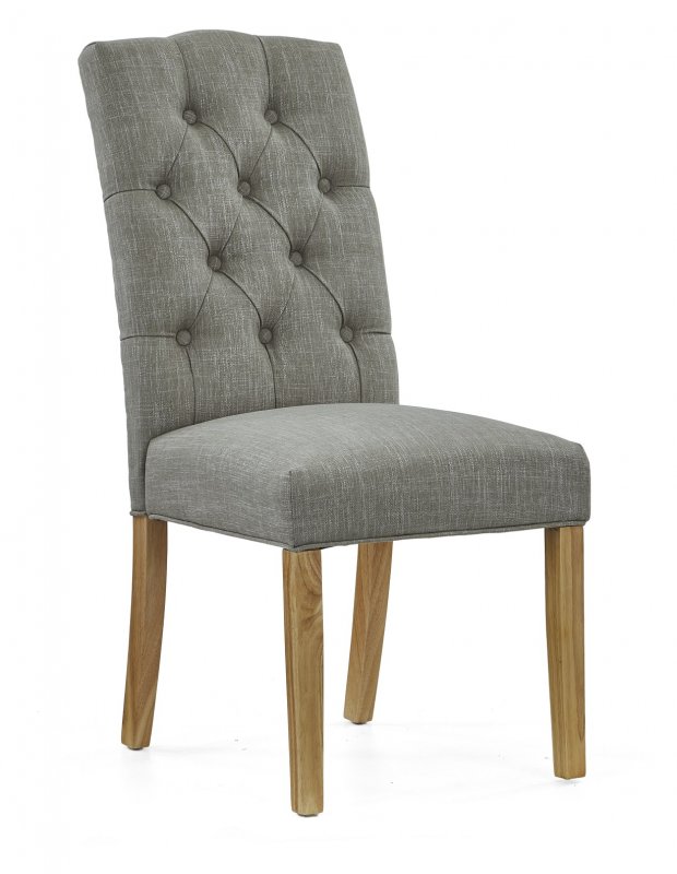 Harcourt Button Back Upholstered Dining Chair In Grey