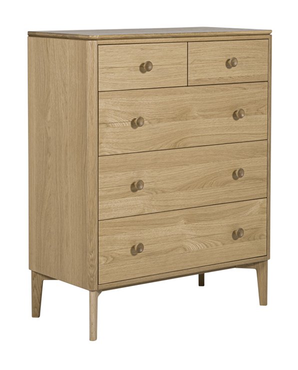 Adaline Oak Medium 5 Drawer Chest