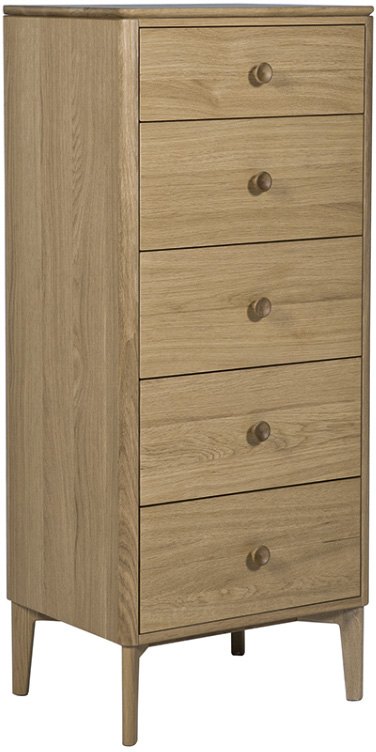 Adaline Oak Tall 5 Drawer Chest