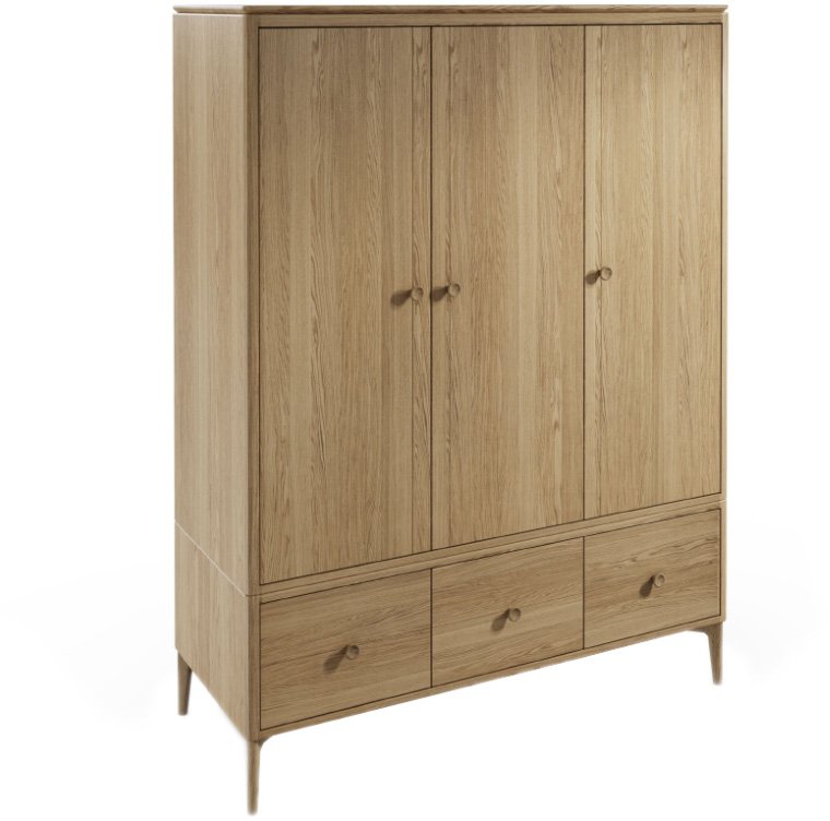 Adaline Oak 3 Door Wardrobe