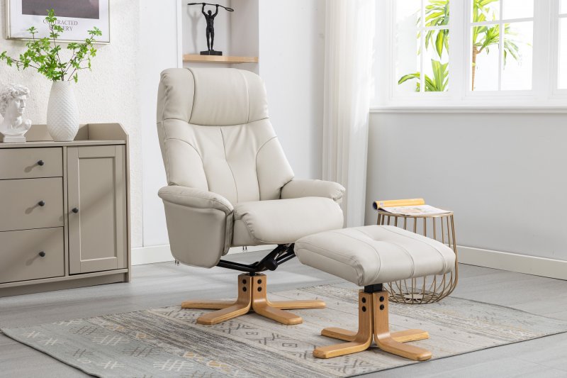 Bath Recliner Chair + Free Footstool In Mushroom