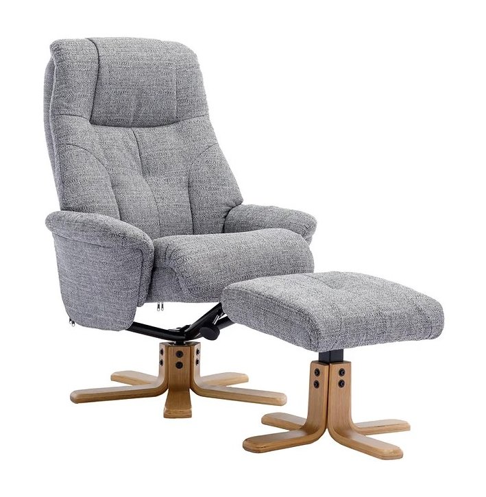 Bath Recliner Chair + Free Footstool In Lisbon Rock Fabric