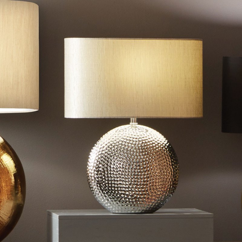 Mabel Silver Dot Textured Ceramic Table Lamp