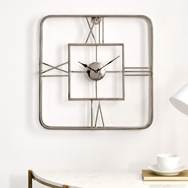 Square Metal Wall Clock