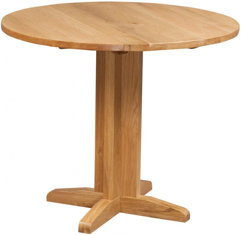 Budleigh Light Oak Round Drop Leaf Table