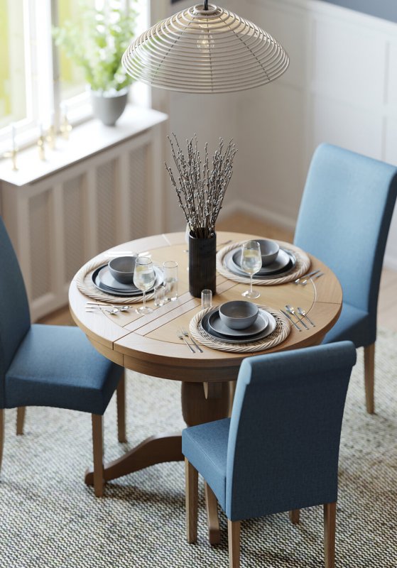 Limed oak round dining table discount