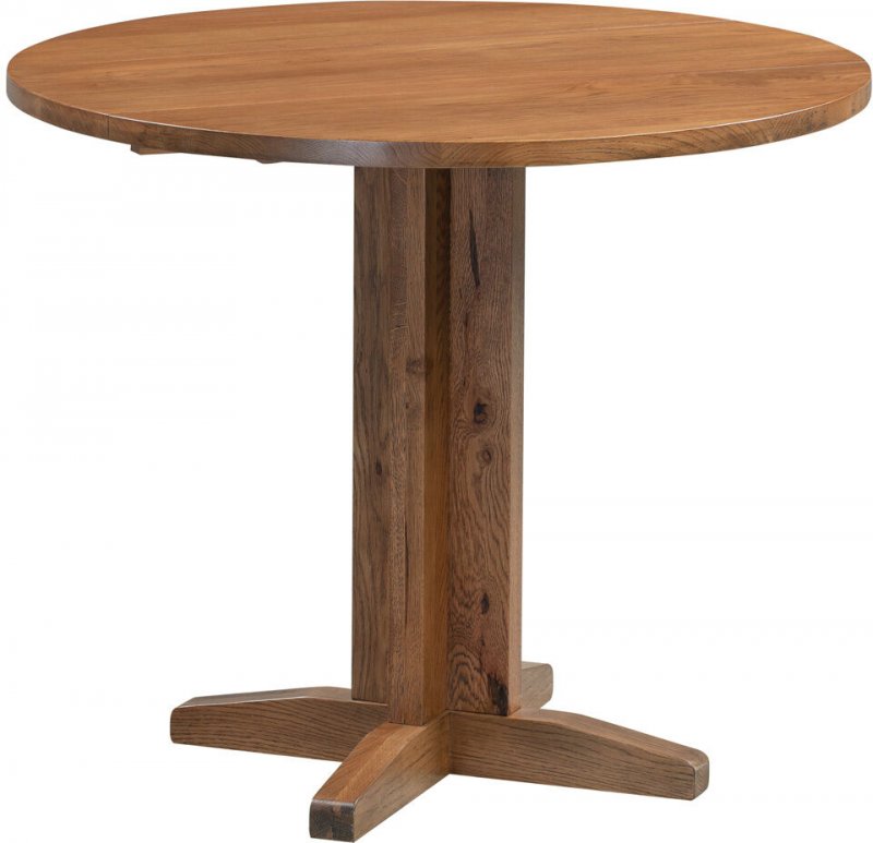Budleigh Rustic Round Drop Leaf Table