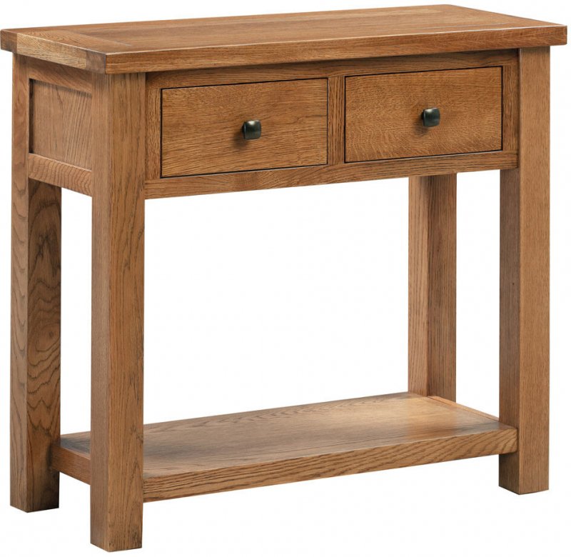 Budleigh Rustic Console Table With 2 Drawers