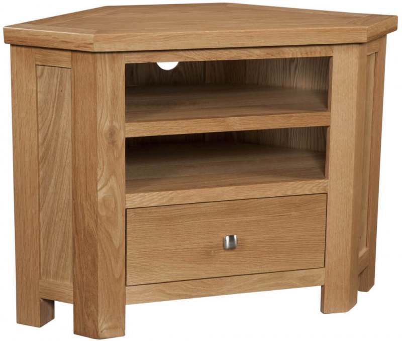 Budleigh Light Oak Corner TV Unit