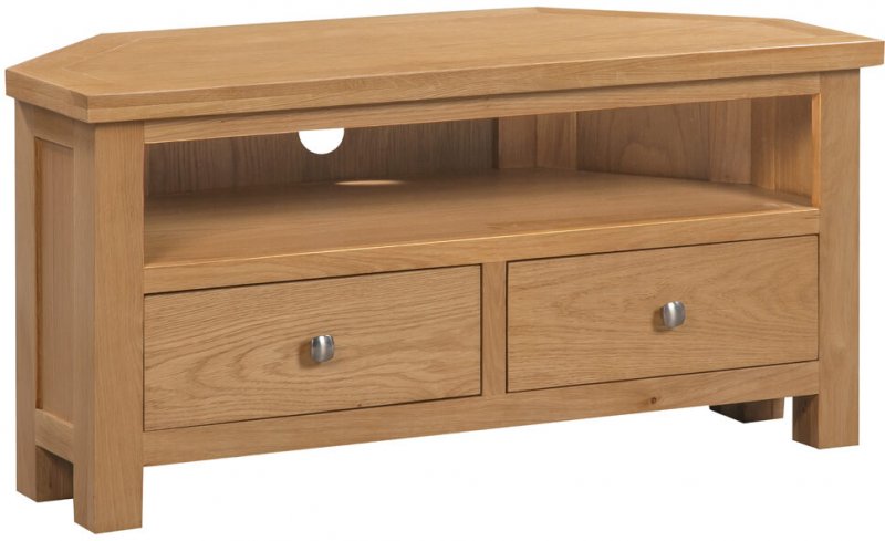 Budleigh Light Oak Large Corner TV Unit