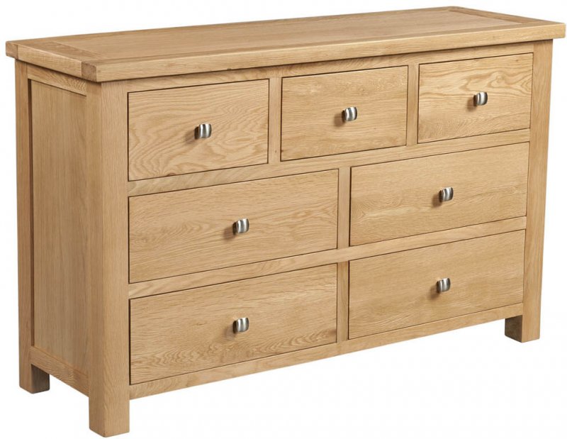 Budleigh Light Oak 3 Over 4 Drawer Chest