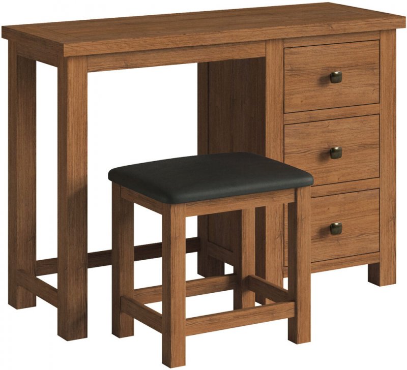 Budleigh Rustic Dressing Table + Stool