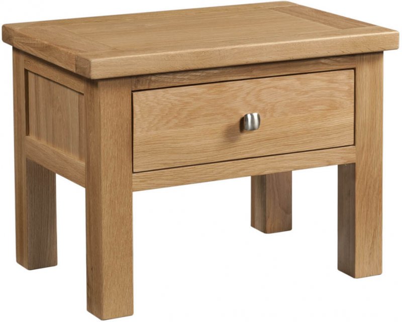 Budleigh Light Oak Side Table With Drawer
