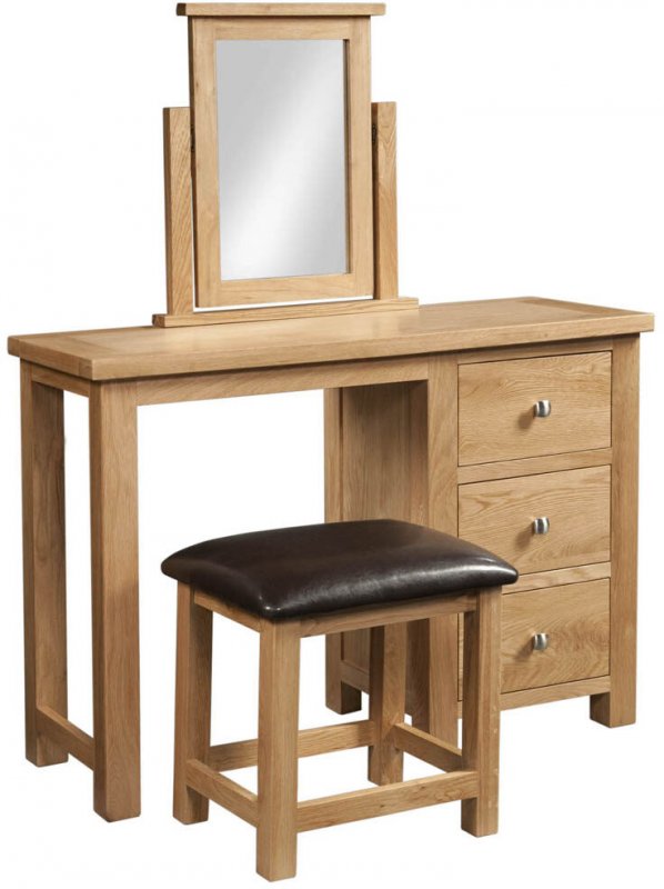 Budleigh Light Oak Dressing Table + Stool