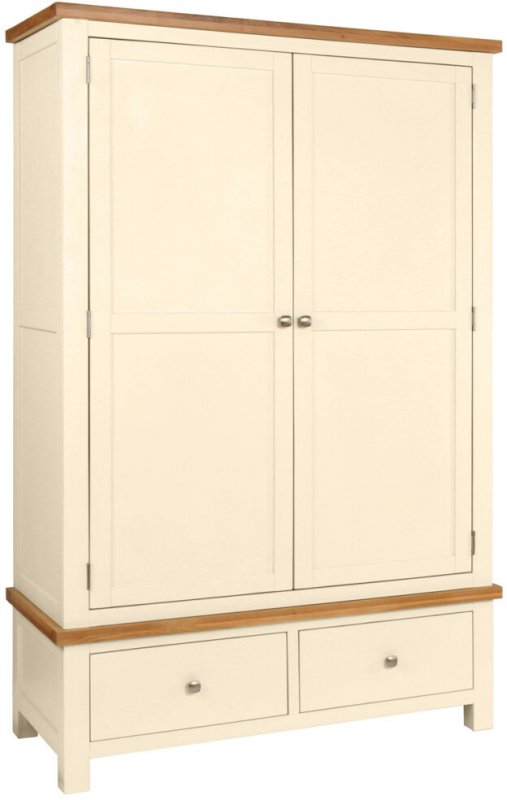 Budleigh Painted Double Wardrobe With 2 Drawers