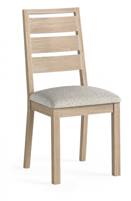 Compton Dining Chair In White Boucle
